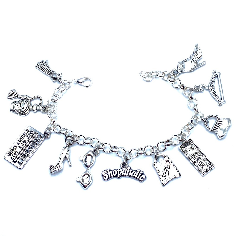 Shopaholic Charm Bracelet Shopping Themed Love To Shop